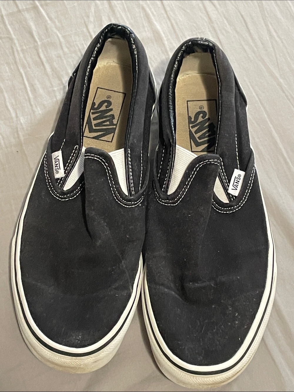 Vans Black & White Classic Slip-On Loafers